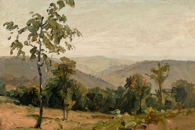 VIEW OVER THE NECKAR HILLS NEAR HEIDELBERG - Museum Quality Art