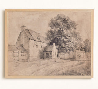 VINTAGE BUILDINGS SKETCH - Museum Quality Art