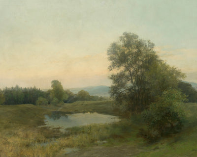 VINTAGE POND LANDSCAPE - Museum Quality Art