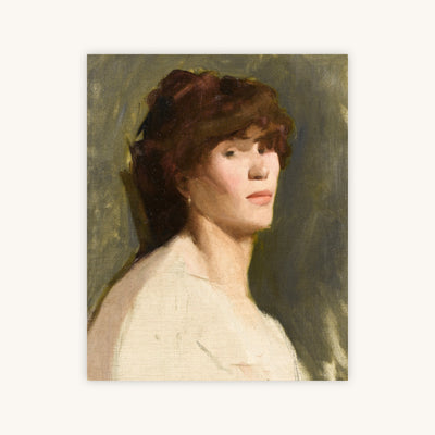 VINTAGE WOMAN, GREEN BACKGROUND — Primary Image