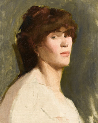 VINTAGE WOMAN, GREEN BACKGROUND