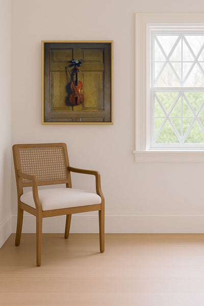 Violin and Bow Hanging on a Door