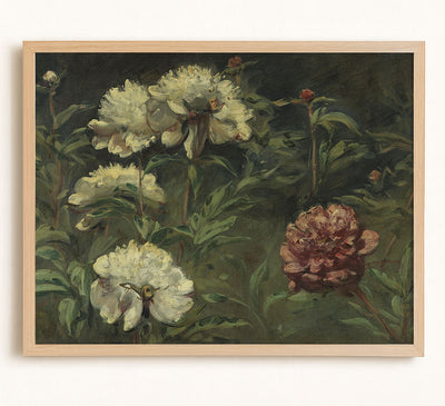 White and Red Peonies