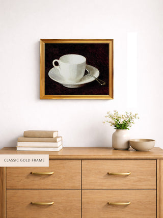 WHITE CUP AND SAUCER - Museum Quality Art