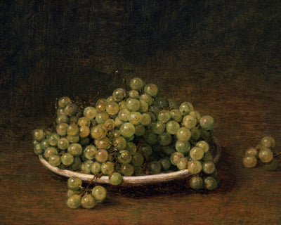 WHITE GRAPES ON A PLATE art print - Museum Quality Art