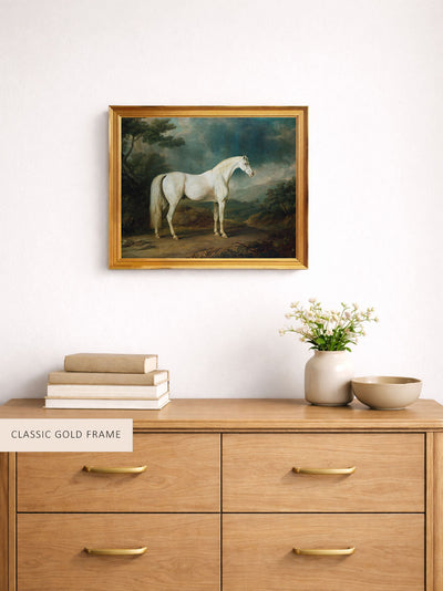 White Horse in a Wooded Landscape