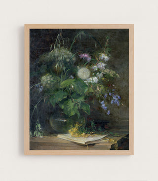 WILD FLOWERS IN A GLASS VASE - Museum Quality Art