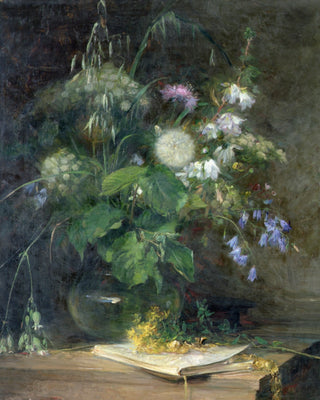 WILD FLOWERS IN A GLASS VASE