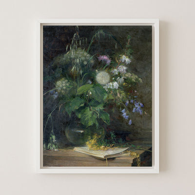 WILD FLOWERS IN A GLASS VASE - Museum Quality Art