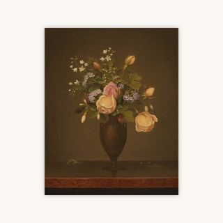 WILDFLOWERS IN A BROWN VASE — Primary Image