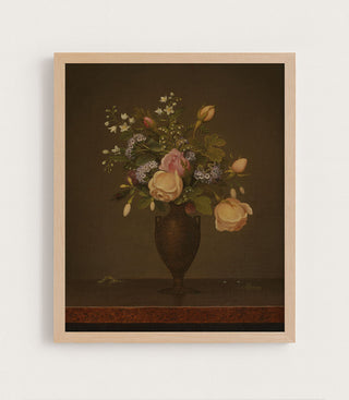 Wildflowers in a Brown Vase