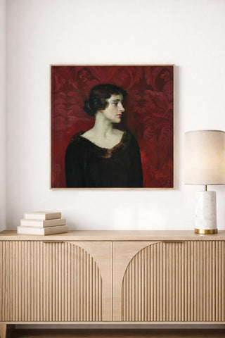 WOMAN IN BROWN - Museum Quality Art