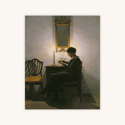WOMAN READING BY CANDLELIGHT — Primary Image