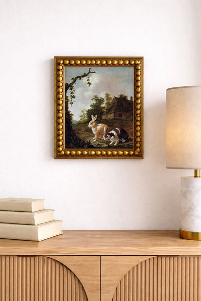 Wooded Landscape With Two Hares