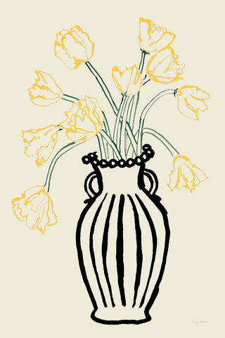 Yellow Parrot Tulips in a Vase
