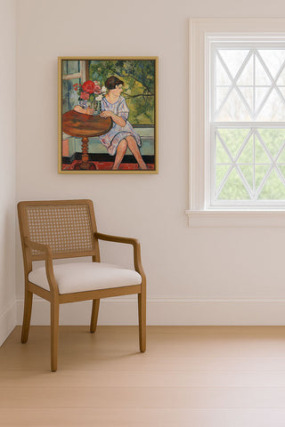 YOUNG GIRL IN FRONT OF A WINDOW