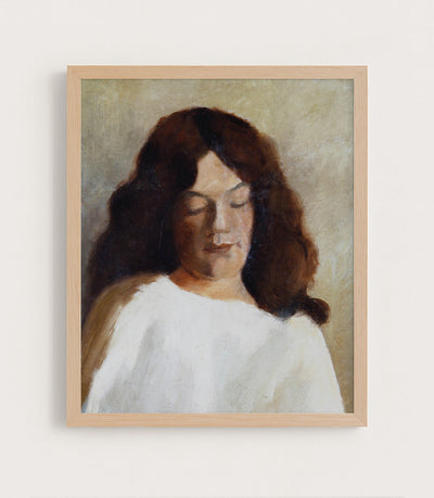 YOUNG WOMAN WITH HER HAIR DOWN - Museum Quality Art
