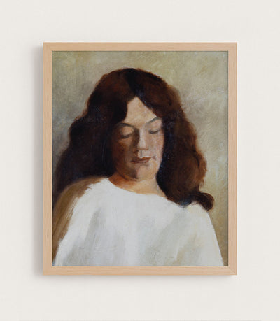 YOUNG WOMAN WITH HER HAIR DOWN - Museum Quality Art