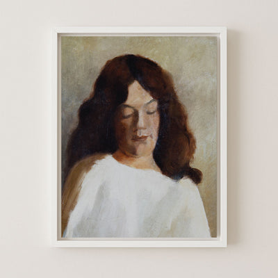 YOUNG WOMAN WITH HER HAIR DOWN - Museum Quality Art