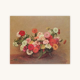 ZINNIAS IN A GLASS BOWL — Primary Image