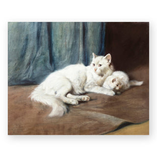 a-white-persian-cat-and-her-kittens-art-print_Featured