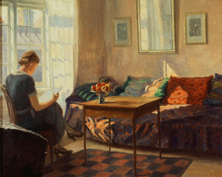 A WOMAN READING AT A WINDOW
