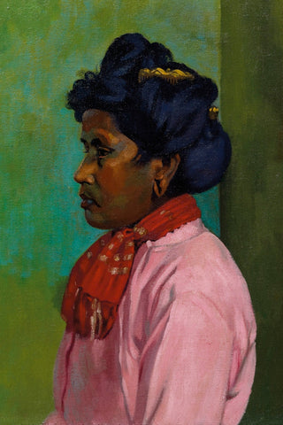BLACK WOMAN WITH PINK BLOUSE
