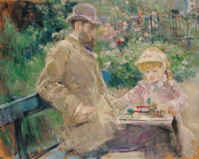 EUGENE MANET WITH HIS DAUGHTER AT BOUGIVAL