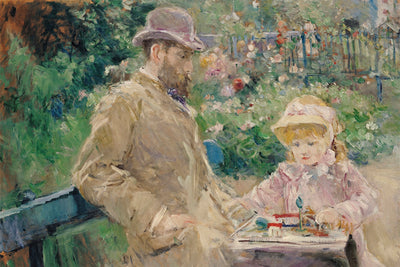 EUGENE MANET WITH HIS DAUGHTER AT BOUGIVAL