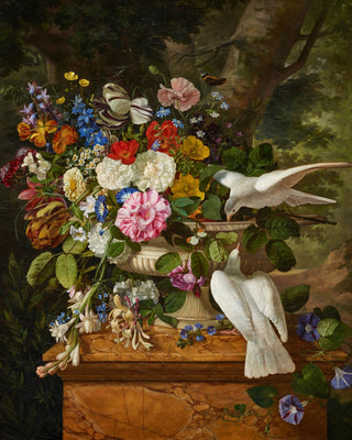 FLOWERS AND DOVES