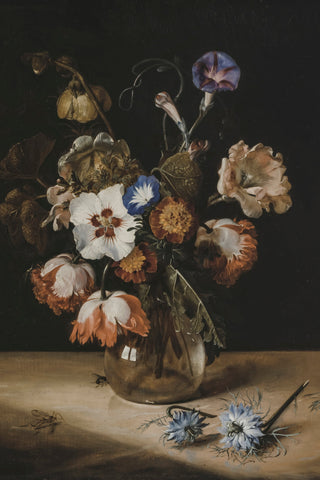 FLOWERS IN A GLASS VASE