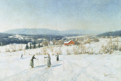 LANDSCAPE WITH SKIERS