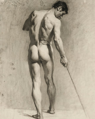MALE NUDE WITH A CANE