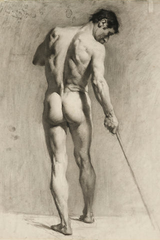 MALE NUDE WITH A CANE