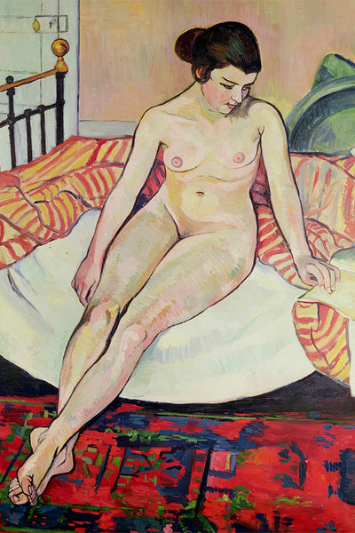 NUDE WITH A STRIPED BLANKET