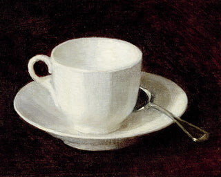 WHITE CUP AND SAUCER
