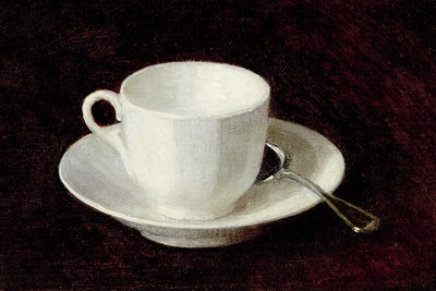 WHITE CUP AND SAUCER