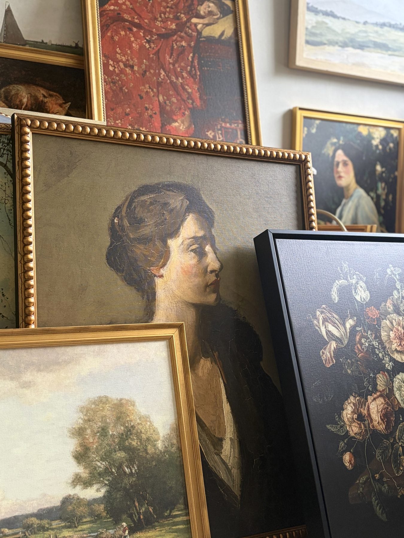 Close-up of a hand-framed museum-quality art print